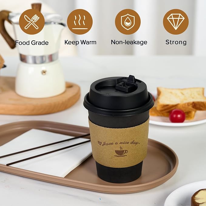 LITOPAK 500 Pack 12 oz Disposable Coffee Cups, Including cups, suitable - Image 5