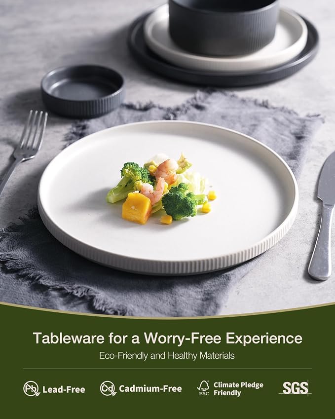 Famiware Star Stoneware Dinnerware Set, Reactive Glaze Plates & Bowls - Image 4
