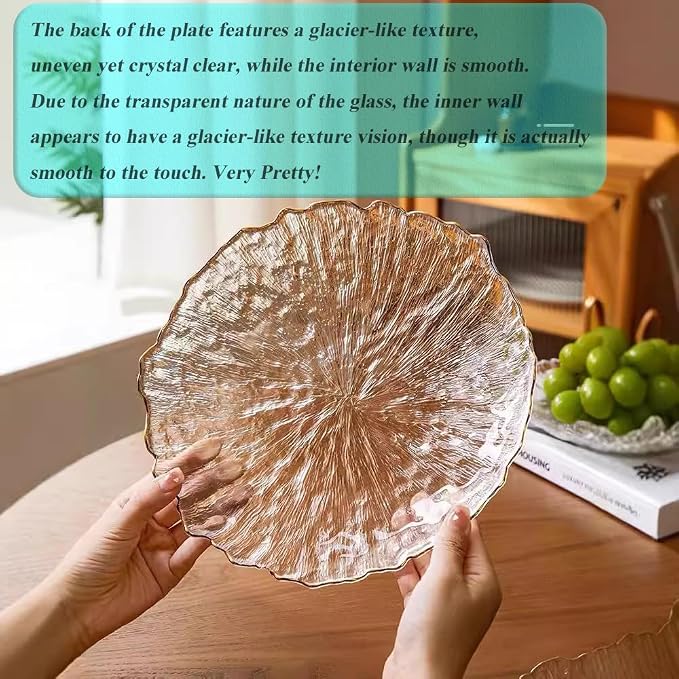 Glass Salad Bowl Irregular Lotus Flower Shape Serving Bowls, Mixing Nut Bowls - Image 6