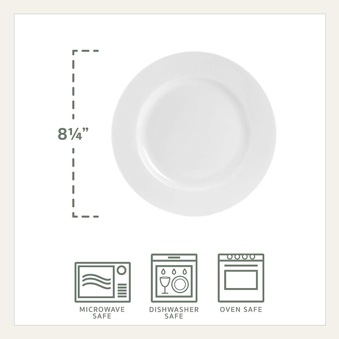 Everyday White Classic Rim Set of 4 Salad Plates, 8.25 inch - Image 3