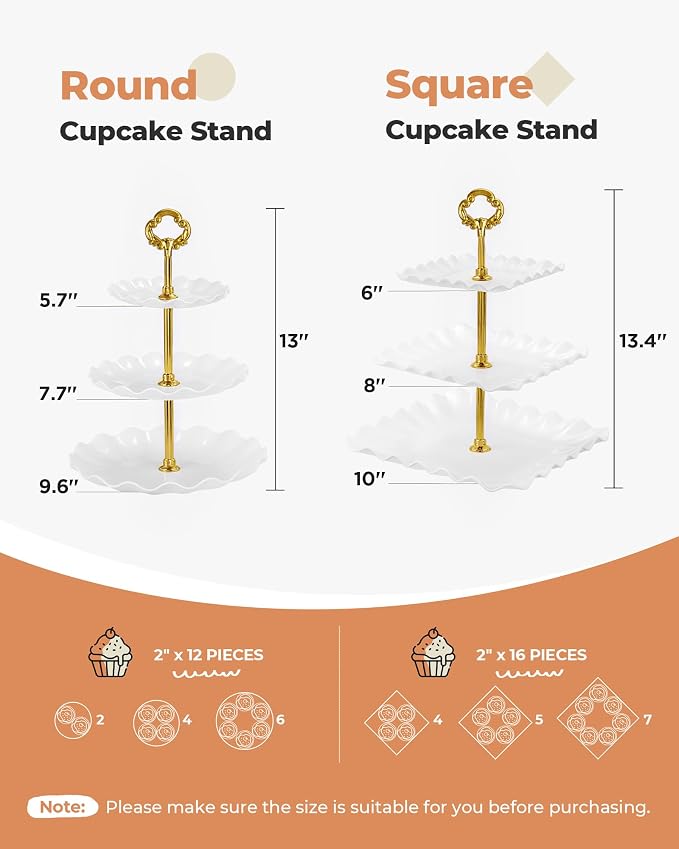 Kootek 10pcs Cupcake Stand Dessert Table Display Set Serving Tray - Image 3