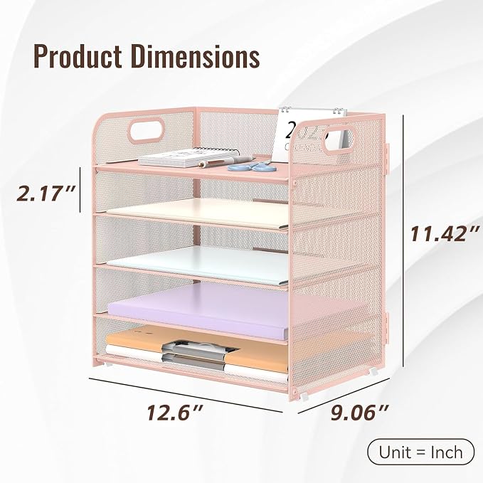 5 Trays Paper Organizer Letter Tray - Image 6