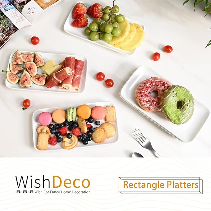 Small Rectangle Plates Set of 6, Ceramic Sushi Plates, Serving Plate - Image 2
