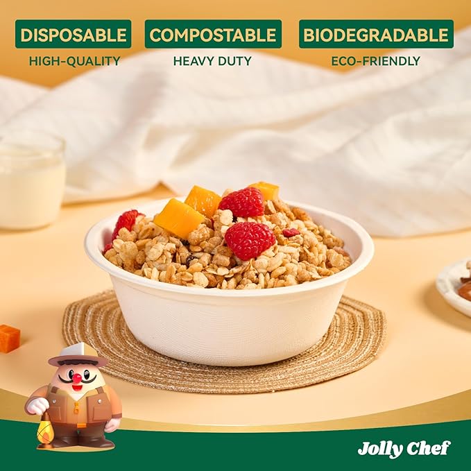 Compostable Disposable Paper Bowl 16 oz Heavy Duty Soup Containers 500 Pack | - Image 3