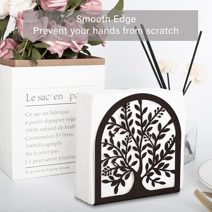 Napkin Holder for Tables, Tree of Life Design Modern Metal Napkin Holder for - Image 4
