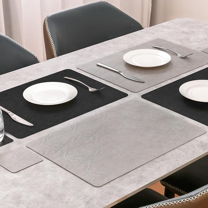 Vinyl Placemats Set of 4, Dual Sided Place Mats - Image 3