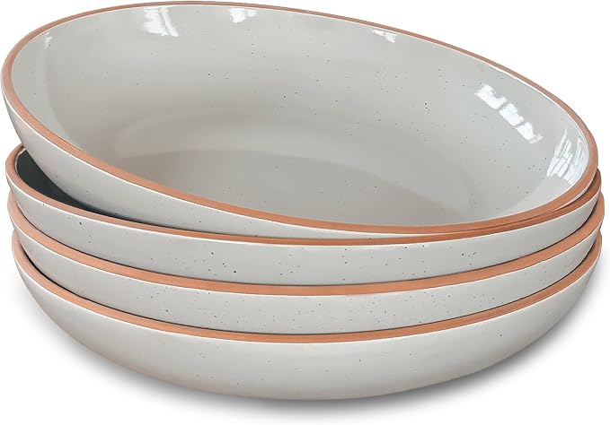 Mora Ceramic Large Pasta Bowls 30oz, etc Plate/Wide Bowl by MORA