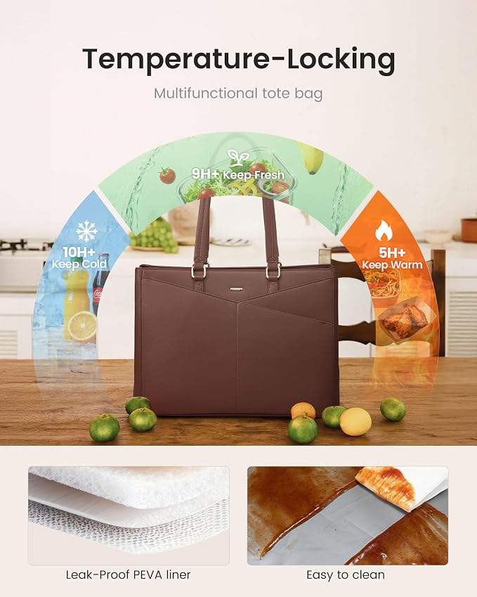 LOVEVOOK Lunch Tote Bag for Women, 3 in 1 Work Bag - Image 6