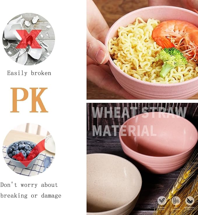 Eco-friendly Wheat Straw Bowls, 4.7 inches mini Snacks Bowl Sets, Unbreakable - Image 3