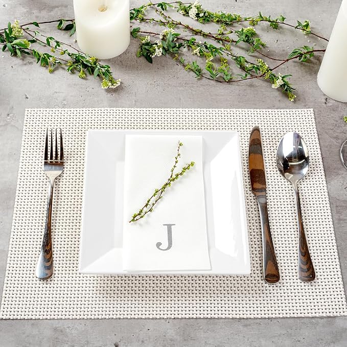 Luxenap 15.8 X 7.9 Inch Linen-Feel Guest Towels, 50 Lettered Hand Towels - Image 4