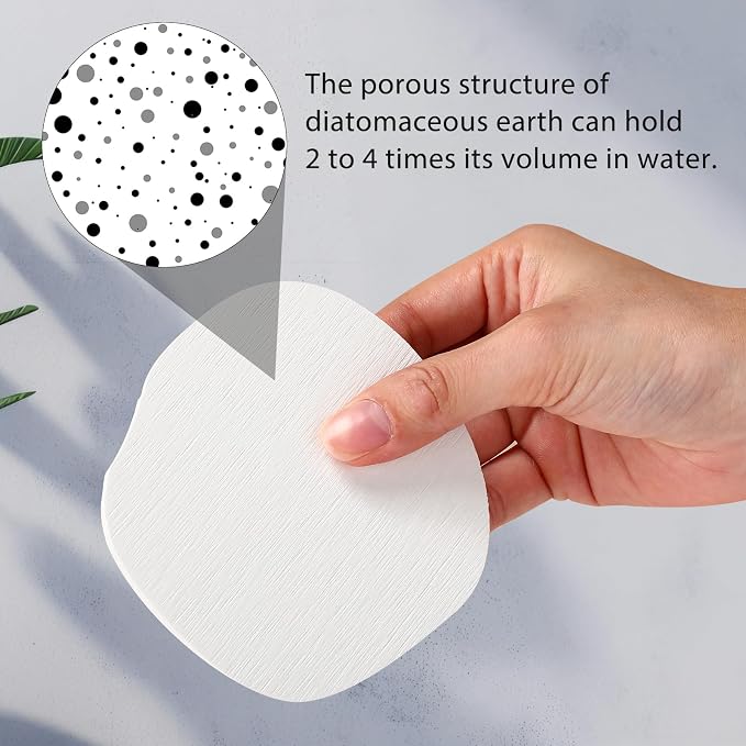 Diatomaceous Earth Coasters Set of 8，Cool Absorbent Quick-Dry Drink Coasters - Image 4