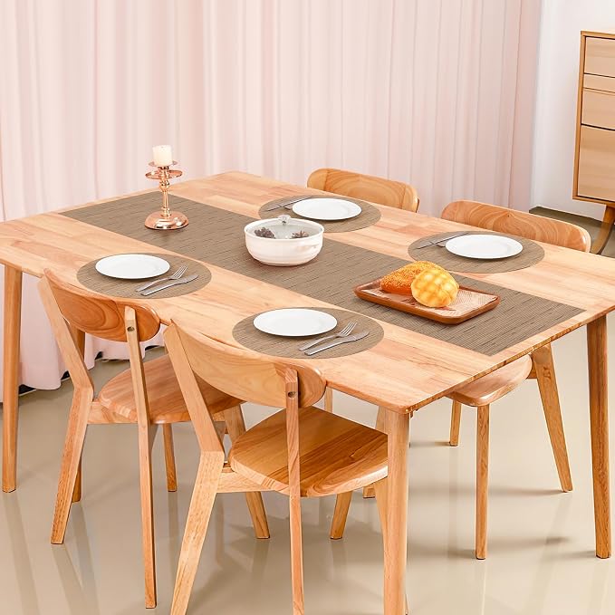 Table Runner 55 Inches Long, Vinyl Woven Heatproof Table Runners | Washable - Image 5