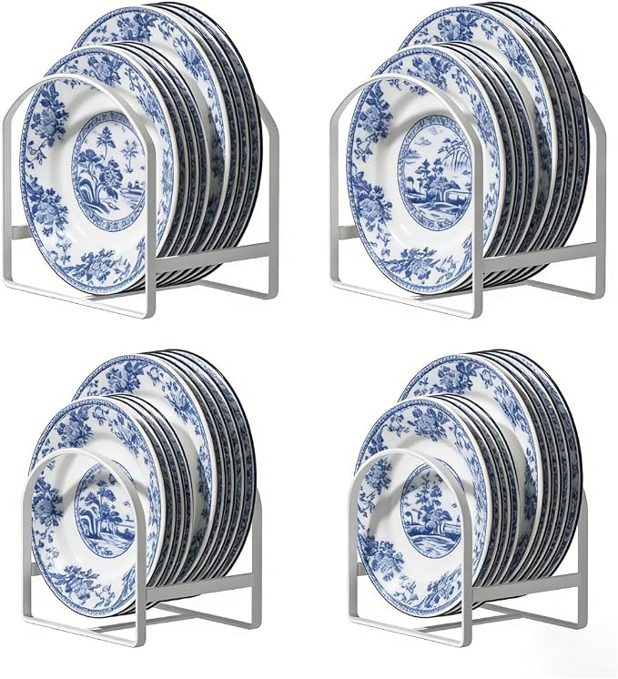 4 Pack Kitchen Plate Holder Organizer by LINFIDITE