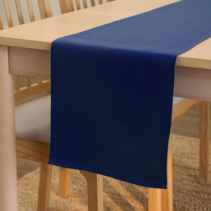 Encasa XO Table Runner, Cotton Canvas Dining Runner 13"x72" | Scotch Blue by EncasaXO
