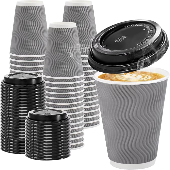 Clawsoff 100 Pack 12 oz Disposable Coffee Cups by BuyNow