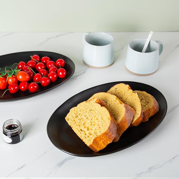 Ceramic Serving Platters, Serving Plates, Matte Black - Image 6