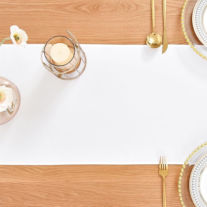 Faux Linen Table Runner Water Resistant 13 x 72 in, Coffee Table Runner - Image 7