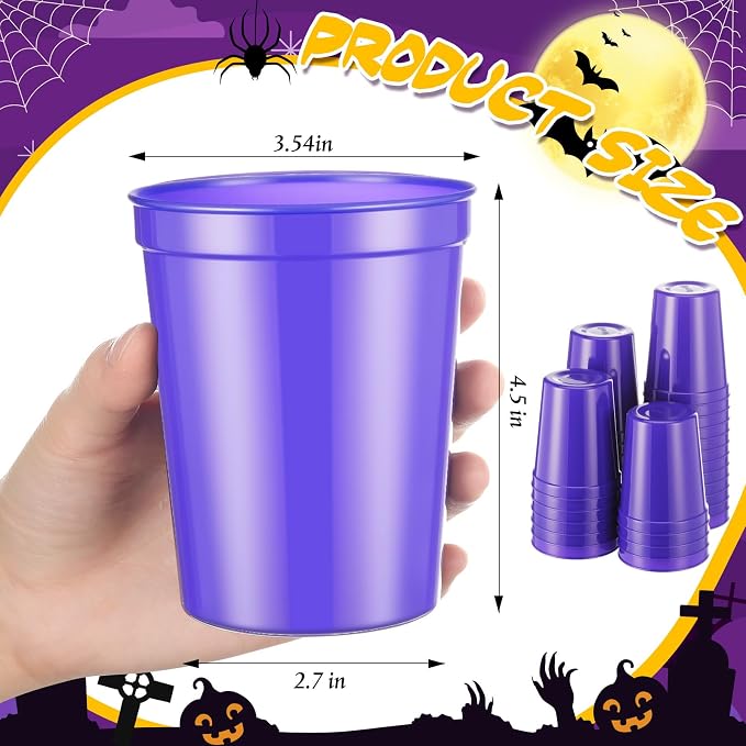 Yungyan 12 Pack 16 oz Stadium Cups Reusable Plastic Cups Blank Drink Stadium - Image 4