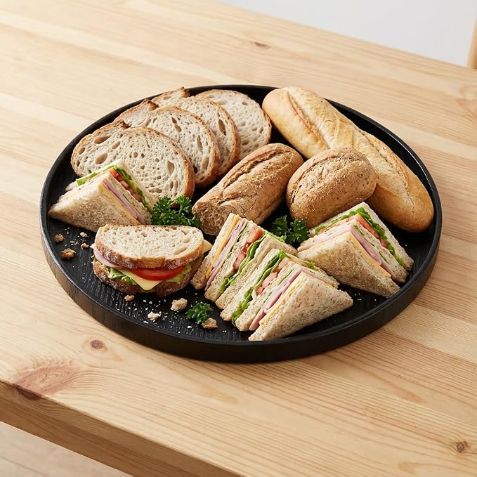 Round Trays Home Decor, 11.8" Large Round Wood Tray - Image 4