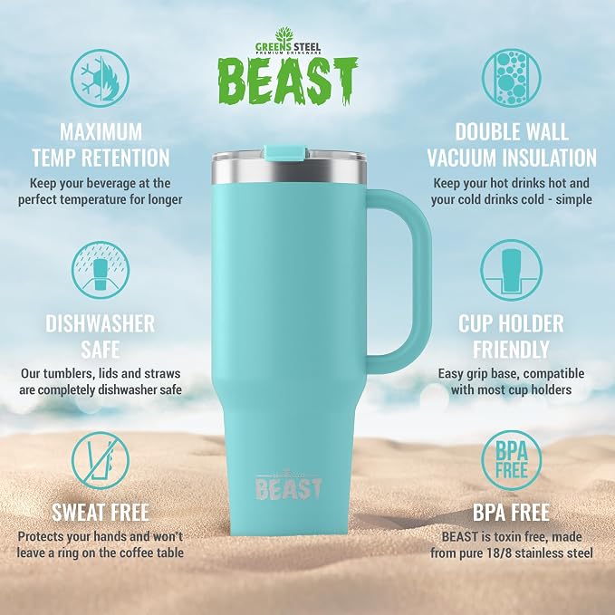 Beast 50 oz Tumbler with Handle Stainless Steel Vacuum Insulated Coffee Ice Cup - Image 6
