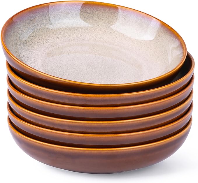 LERATIO Large Pasta Bowls, 38oz Ceramic Pasta Bowls, 9.0" Reactive Glaze Pasta by LeRatio