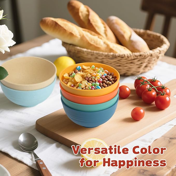 Handy Wheat Straw Bowls Set of 6, Unbreakable Ice-Cream Bowls Sets - Image 3
