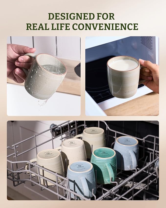 famiware Coffee Mugs Set of 6, Meteor 13 oz Ceramic Mug Cup Set - Image 5