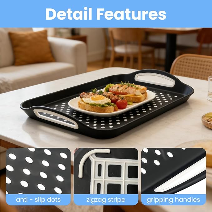 2 Pack Large Nonslip Serving Tray - Image 5