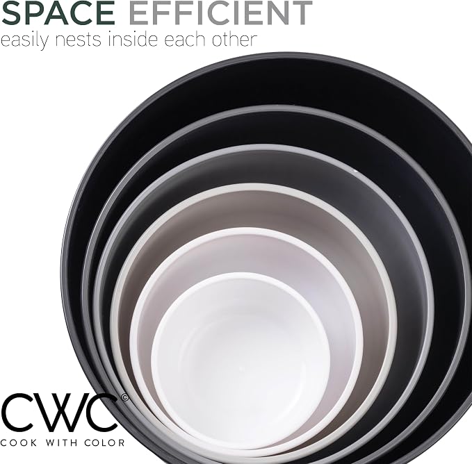 COOK WITH COLOR Prep Bowls with Lids- Wide and Deep Nesting Plastic Small - Image 7