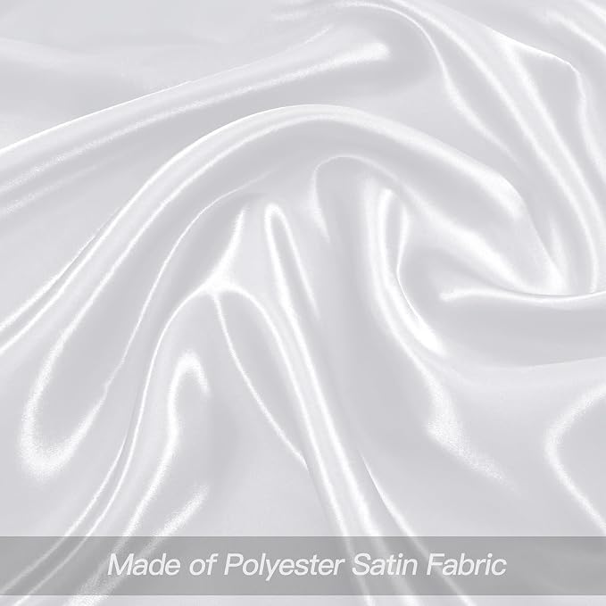 P Pothuiny 50 Pcs White Satin Napkins 17 x 17 Inch, Satin Cloth Napkins | - Image 4
