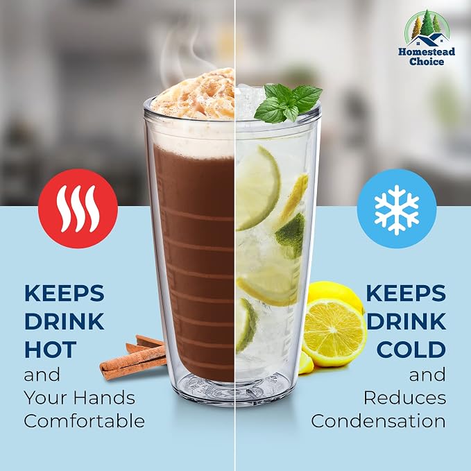 Homestead Choice Insulated Drinking Glasses 16oz 2-pack - Image 4