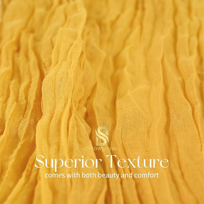 Showgeous 30 Pack Gold Cheesecloth Table Runner, 17 x 108 Inches | Boho - Image 4