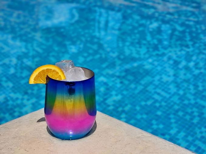 CHILLOUT LIFE 12 oz Stainless Steel Wine Tumblers 2 Pack - Image 6