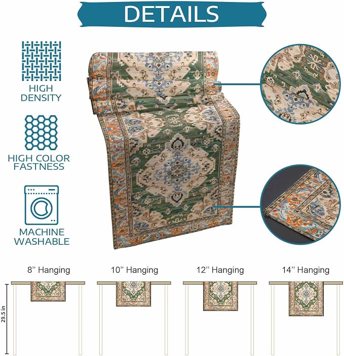 Boho Table Runners 72 Inches Long, Vintage Western Kitchen Dining Tables - Image 8