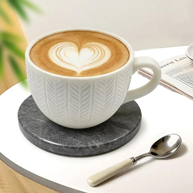 Natural Marble Coasters, Round Costers, Luxury Aesthetic Modern Decor by Unknown