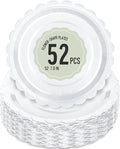52 Pcs White Paper Plates 7 Inch Scalloped Dessert Plates by Polinook-TheAnswerToEveryClutteredSpace