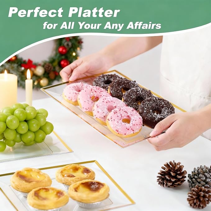 FOCUSLINE 8 PCS Plastic Serving Trays - Image 5