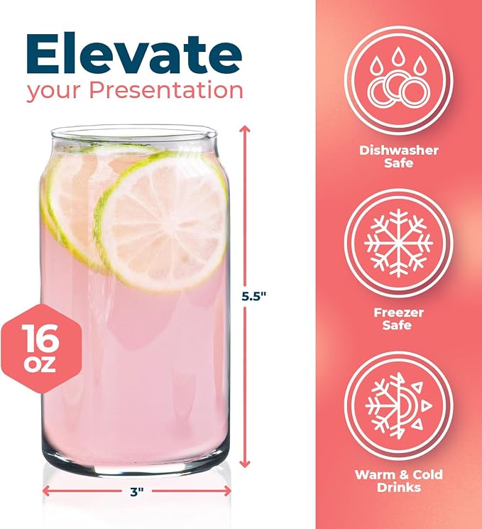 Can Shaped Drinking Glasses 16 oz - Image 4