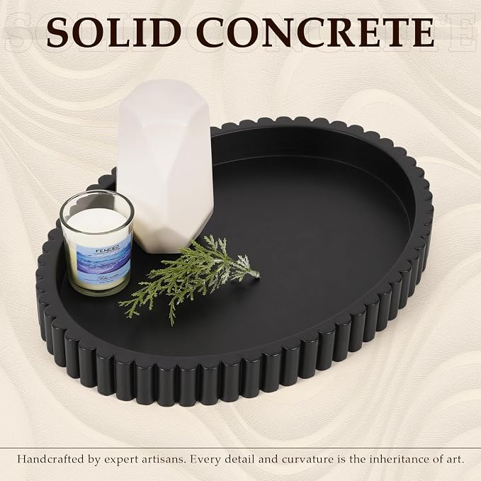 Oval Tray for Coffee Table Decor, Solid Concrete, Aesthetic Home Decor - Image 6