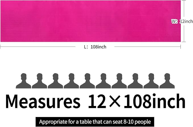 10-Pack Satin Table Runner Fuchsia 12 x 108 inches Long, Table Runners - Image 4