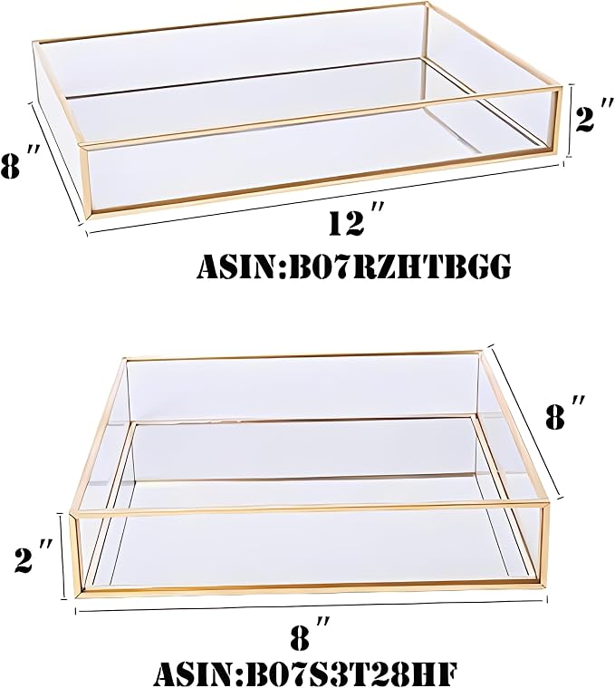 Sooyee Gold Square Mirror Tray, Coffee Table - Image 7