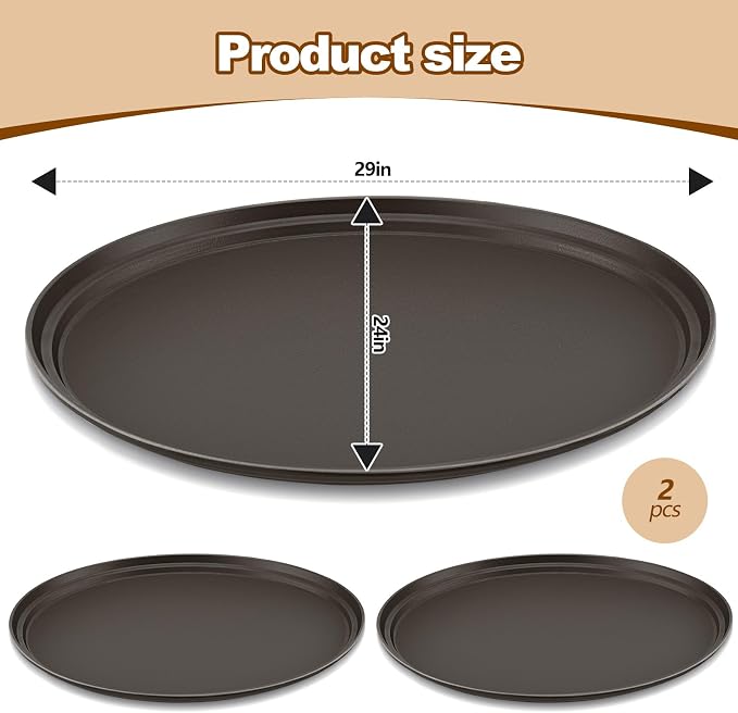 FillTouch 2 Pcs Restaurant Serving Trays PP Plastic Non Slip Rubber Lined Large - Image 6