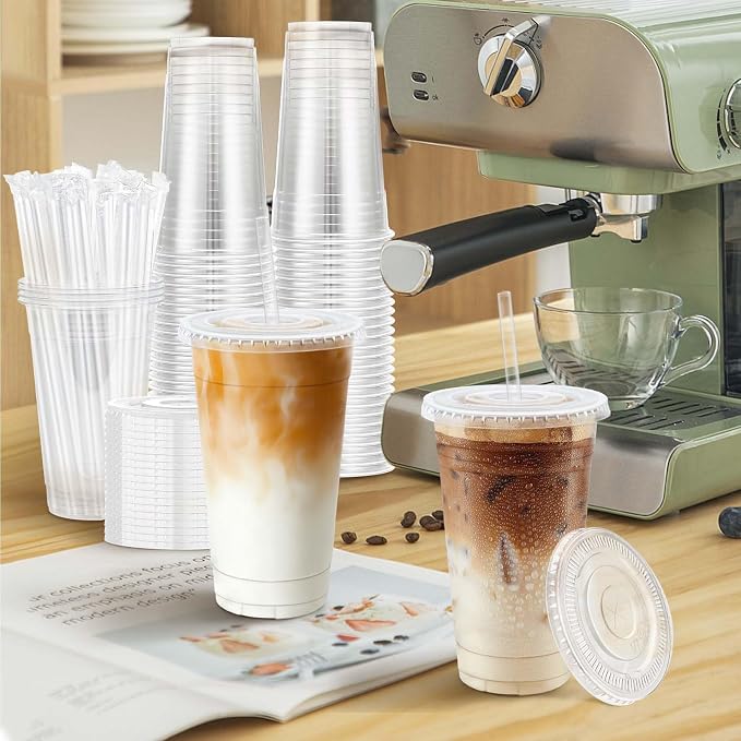 Clawsoff 100 Pack 20 oz Disposable Clear Plastic Cups - Image 8