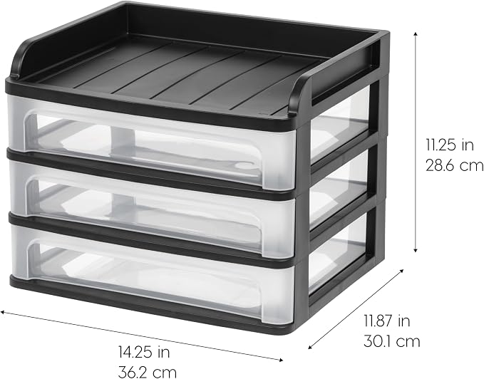 IRIS USA 3-Drawer Medium Desktop Organizer - Image 3