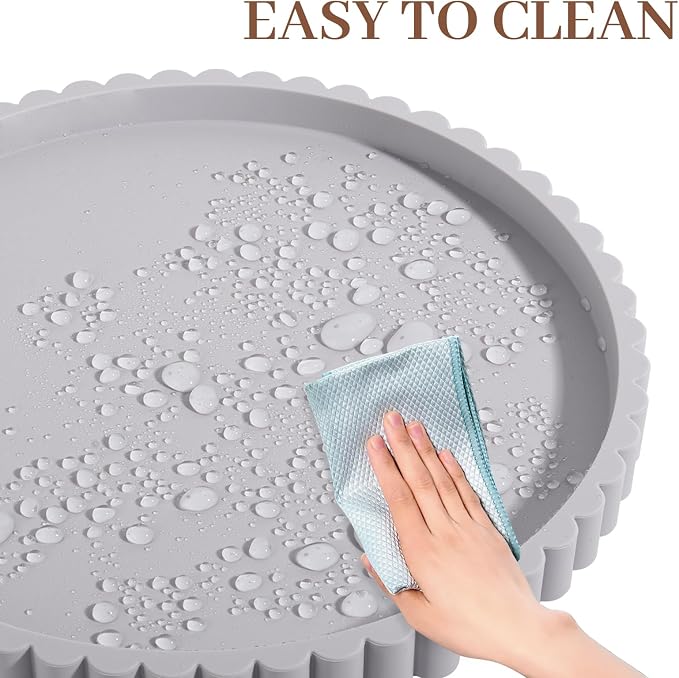 Round Bathroom Tray Perfume Organizer Coffee Table Decor, Heat-Resistant - Image 4
