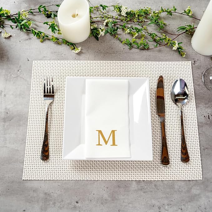 Luxenap 15.8 X 7.9 Inch Linen-Feel Guest Towels, 2000 Lettered Hand Towels - Image 4