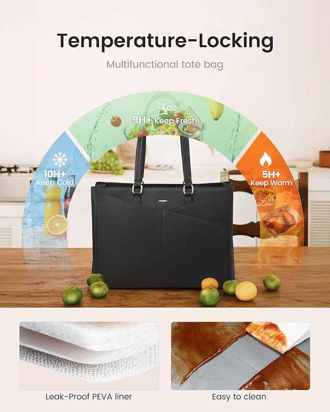 LOVEVOOK Lunch Tote Bag for Women, 3 in 1 Work Bag - Image 9