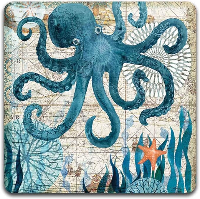 Marine Life Square Coaster Set - Image 5