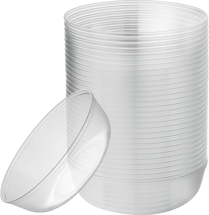 Edge Collection Clear Plastic Party Bowls Premium heavyweight Elegant by PLASTICPRO