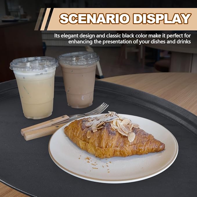 FillTouch 2 Pcs Restaurant Serving Trays PP Plastic Non Slip Rubber Lined Large - Image 4